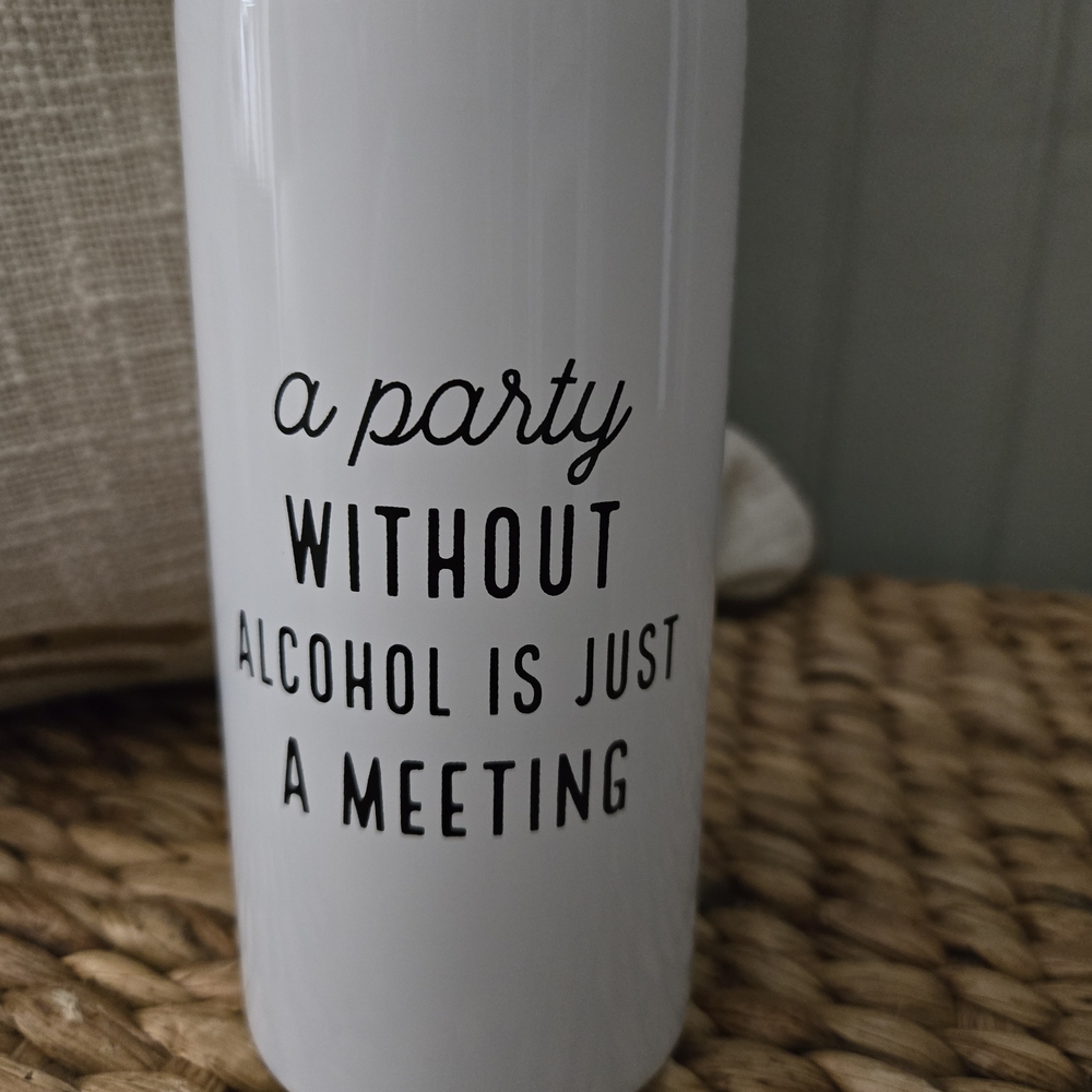 Mud Pie White Party Quote Thermos